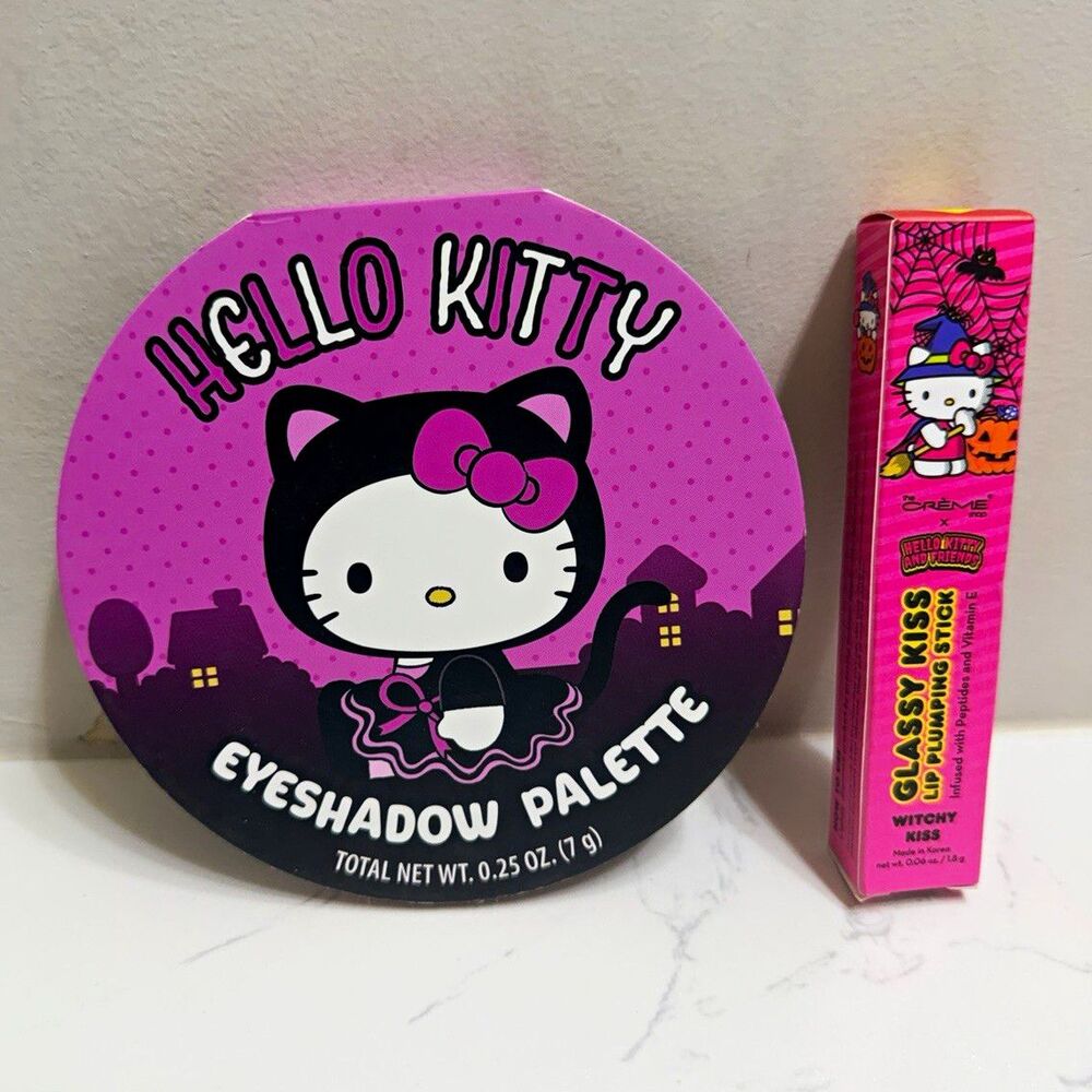 Hello Kitty Makeup Bundle Eyeshadow Palette + Glassy Kiss Lip Plumping Stick